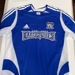 Adidas San Jose Earthquakes jersey, blue and white, size medium
